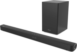 Hisense HS212F 2.1ch Sound Bar with Wireless Subwoofer, 120W, Powered by, Black - £85.52 GBP
