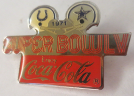 Coca-Cola Super Bowl V 1971 Baltimore Colts Vs Dallas Cowboys Lapel Pin - £6.73 GBP