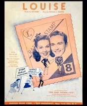 Vintage Sheet Music Louise You Can&#39;t Ration Love Ration Stamp Famous Mus... - $10.12