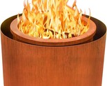 23.5&quot; Dia. Corten Steel Smokeless Fire Pit, Heavy-Duty Pre-Rusted Round ... - £376.46 GBP