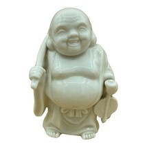 Lenwile Ardalt Verithin White Laughing 6” Buddha Figurine Fine China Japan - £17.44 GBP