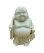Lenwile Ardalt Verithin White Laughing 6” Buddha Figurine Fine China Japan - £15.52 GBP