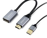 Hdmi To Displayport Adapter 4K@60Hz With Usb Power Hdmi Male To Dp Femal... - $32.29