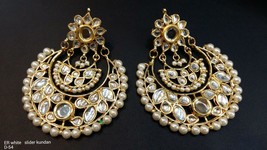 Kundan Ethnic Traditional Jewelry Bridal Wedding Set Earrings Chandbali New 404 - £23.51 GBP