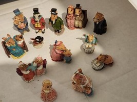 Vintage Lot Of 13 ENESCO Metal Mice Rabbits Village Pewter Iron LOT A - £39.95 GBP