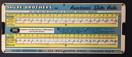 Vintage 1942 Shure Brothers Microphones Reactance cardboard slide Rule - $17.00