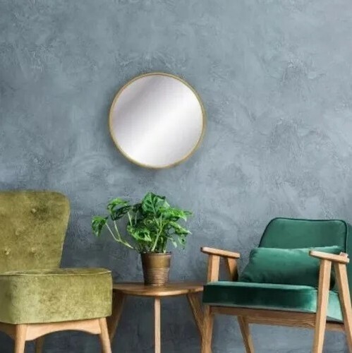 Project 62™ ~ 18" Round ~ Decorative Wall Mirror ~ Metal ~ Brass Color Frame Item image 6