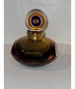 Murano Art Glass Perfume Bottle mid modern style Heavy blue swirl amber ... - £55.99 GBP