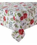Food Network Holiday Poinsettia Microfiber Tablecloth Table Cloth 60X84 ... - £25.40 GBP