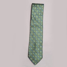 Michael Kors Men Dress Silk Tie Green Geometric Print 60&quot; long 3.5&quot; wide - £14.49 GBP