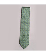 Michael Kors Men Dress Silk Tie Green Geometric Print 60&quot; long 3.5&quot; wide - £14.52 GBP