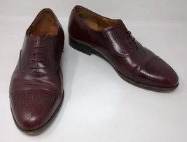 Salvatore Ferragamo Brogue Wingtip Oxford Burgundy Leather Lace Up Shoes... - $86.78