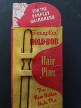 Vintage 1942 Hold-Bob Hair Pins Bobby Pins 2&quot; Black in Original Box PB51 - $12.99