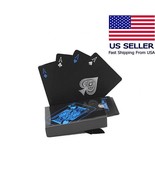2 Packs Decks Black Blue Poker Playing Cards Plastic Durable Waterproof ... - €10,66 EUR