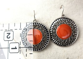 Lot of 3 Pierced Earrings Silver tone Fall Fashion Earrings Boho Orange &amp; Yellow - £6.39 GBP