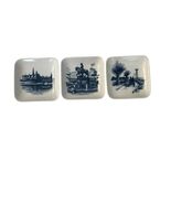 Royal Copenhagen Mini Plates Set of 3 Denmark Blue Porcelain Wall Plaque... - $44.10