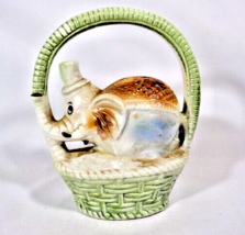 Vintage Lusterware Ceramic Elephant Basket Mid-Century Porcelain #1906 B... - $20.37