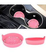 Toiyason Car Cup Coaster Universal Spill Holder Bling Rhinestone Pink 2 ... - $173.03 MXN