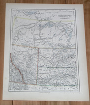 1904 Antique Map Of Alberta Assiniboia Athabasca British Columbia Canada Alaska - $25.90