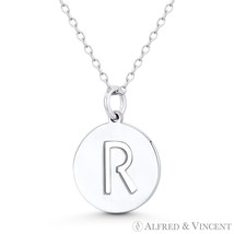 Initial Letter &quot;R&quot; Cutout 20x15mm Round Disc 925 Sterling Silver Charm /... - $18.65+