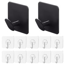 Sticky Adhesive Hooks Set - 2Pcs Premium Stainless Steel And 10Pcs Thickened Tra - $6.99