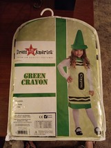 Green Crayon Costume  Crayola Sz 10-12 Kids Tunic and Hat By Dress Up America - £15.66 GBP