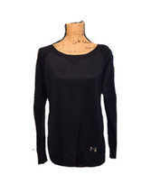 Under Armour Women&#39;s L Solid Black  Crew Neck Long Sleeve Pullover Sweat... - £15.67 GBP