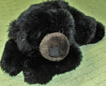 AURORA BLACK BEAR STUFFED ANIMAL BEAN BAG 12&quot; PLUSH BROWN SNOUT FLOPPY L... - $10.80