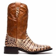 TUCSON Genuine Caiman Belly Skin Cowboy Boot from the Western CollectionStone Or image 2