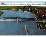 Memphis and Arkansas Bridges Memphis Tennessee TN Linen Postcard R13 - $3.51