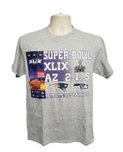 2015 Super Bowl XLIX AZ Patriots vs Seahawks Adult Medium Gray TShirt - $19.80