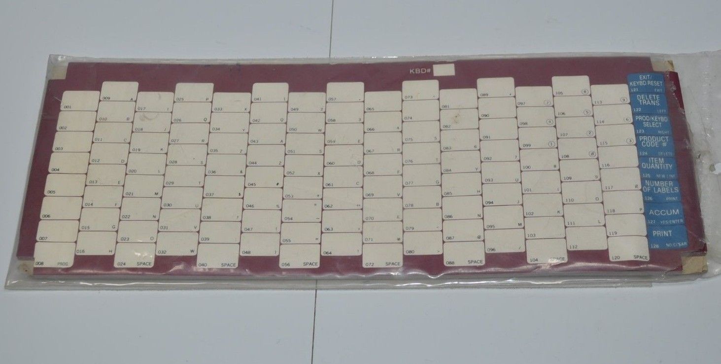 Lot of 23 Hobart Paper Keyboard Pad Overlays Part# 258680 5X16 - £29.62 GBP