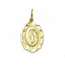 14K Gold Virgin Mary Necklace - Medallion Necklace - Miraculous Medal Religious  - $92.69