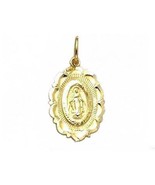 14K Gold Virgin Mary Necklace - Medallion Necklace - Miraculous Medal Re... - $92.69