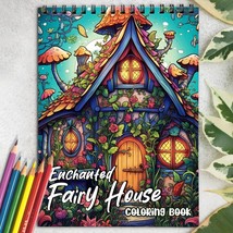 Enchanted Fairy House Spiral-Bound Coloring Book for Adult for Stress Relief - £12.84 GBP