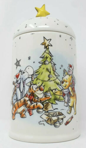 Primary image for Disney Classic Winnie the Pooh Christmas Holiday Cookie Treat Jar 11” New Piglet
