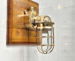 Vintage Marine Nautical Solid Brass Swan Passageway Bulkhead Light Fixture - £131.76 GBP