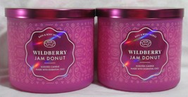 Bath &amp; Body Works 3-wick Scented Candle Lot Set Of 2 Wildberry Jam Donut V-DAY - £48.89 GBP
