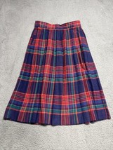 Vintage Hinkle Brothers  Skirt Accordion  Tartan Plaid Red Blue Green Pockets - £29.97 GBP
