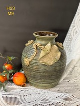 Pottery vase Lotus design Handmade in Vietnam H23cms - £69.20 GBP