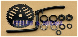 BLACK GT STYLE BICYCLE 44T SPROCKET, 6 1/2 BLACK CRANK, &amp; BOTTOM BRACKET... - $47.42