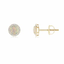 Authenticity Guarantee 
ANGARA Vintage-Inspired Round Opal Halo Stud Earrings... - £482.39 GBP