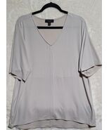 Grace Polyester Blouse Women's XL Beige V-Neck Dolman Top Short Sleeve - $17.09