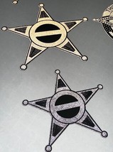 Police Officer Decal - Sheriff Star Blackout Reflective Set Of 2 Decals 4&quot; &amp; 3&quot; - £10.07 GBP