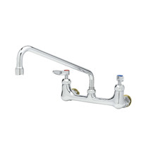 T&amp;S Brass B-0231-CC-CR 8&quot; c/c Double Pantry Faucet, Wall Mount, 12&quot; Swing Nozzle - £138.70 GBP