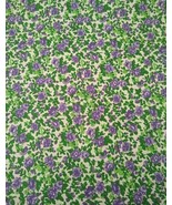 NEW! 3 Yards MDG Quilter’s Calico – Purple Flowers on Cream – 100% Cotto... - $16.83