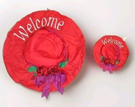 Welcome Red Hat Club Banner Outdoor Flags Windsculpts #26608 Lot Of 2 - £11.12 GBP