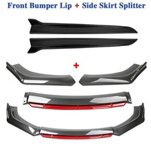 4Pcs Car Front Bumper Lip Spoiler Diffuser Body Kits CF+2Pcs Side Skirt Splitter - £63.01 GBP