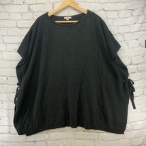 LOFT Poncho Sweater Womens Sz M/L Black Knit Draped - £15.52 GBP