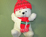 VINTAGE K MART 1986-87 CHRISTMAS TEDDY 18&quot; BEAR FAIRVIEW RED HAT SCARF S... - $53.10